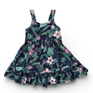 Old Navy Green and Pink Tropical Sundress Resort Wear